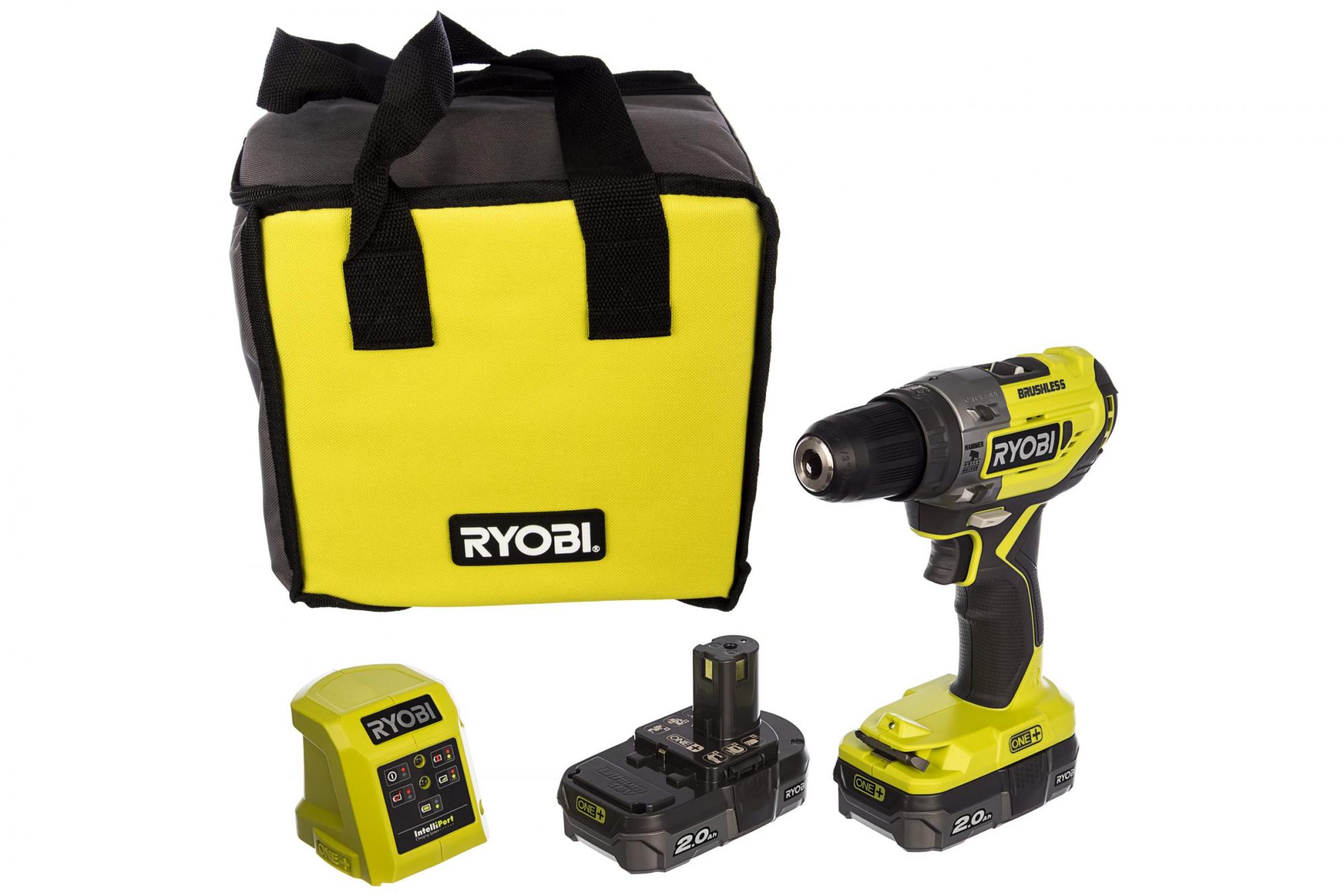 фото Бесщеточная ударная дрель-шуруповерт ryobi one+ r18pd5-220s