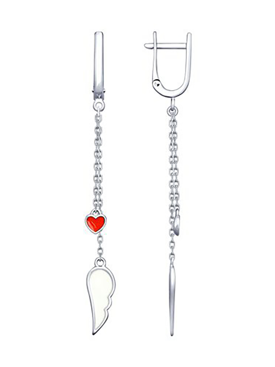 

Серьги подвески из серебра 585Gold 702009108, эмаль, 702009108