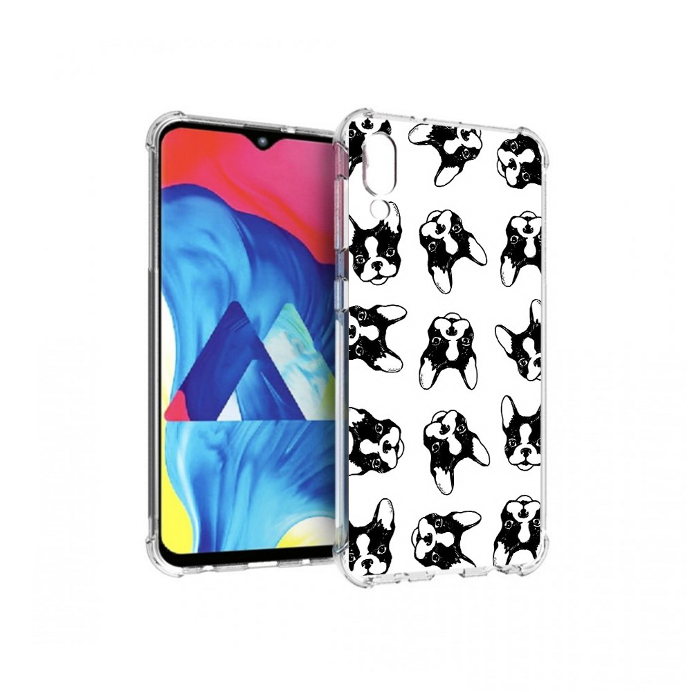 

Чехол MyPads Tocco для Samsung Galaxy M10 черно белые собачки (PT128878.532.683), Прозрачный, Tocco