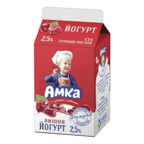 

Питьевой йогурт Амка вишня 2,5% 500 г