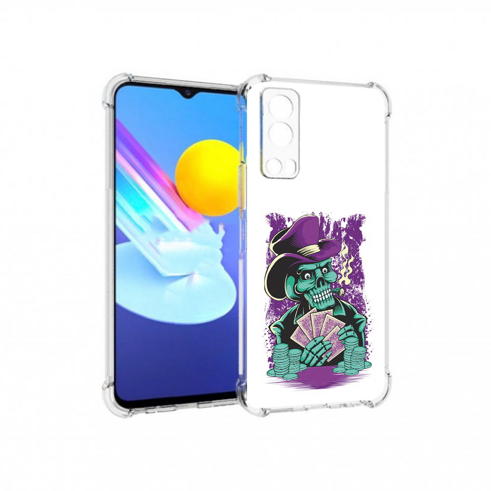 

Чехол MyPads Tocco для Vivo Z3 зеленый череп с картами (PT226973.411.361), Прозрачный, Tocco