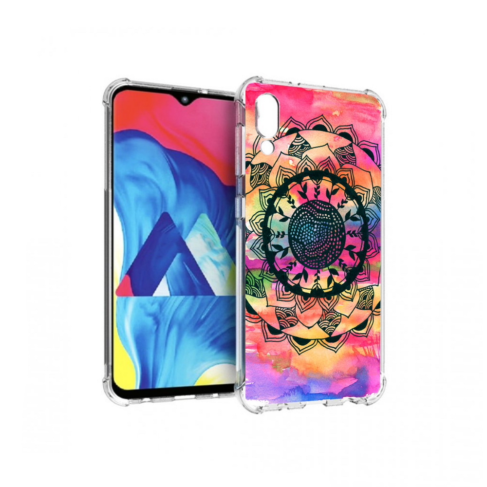 

Чехол MyPads Tocco для Samsung Galaxy M10 яркая абстракция круглый цветок, Прозрачный, Tocco