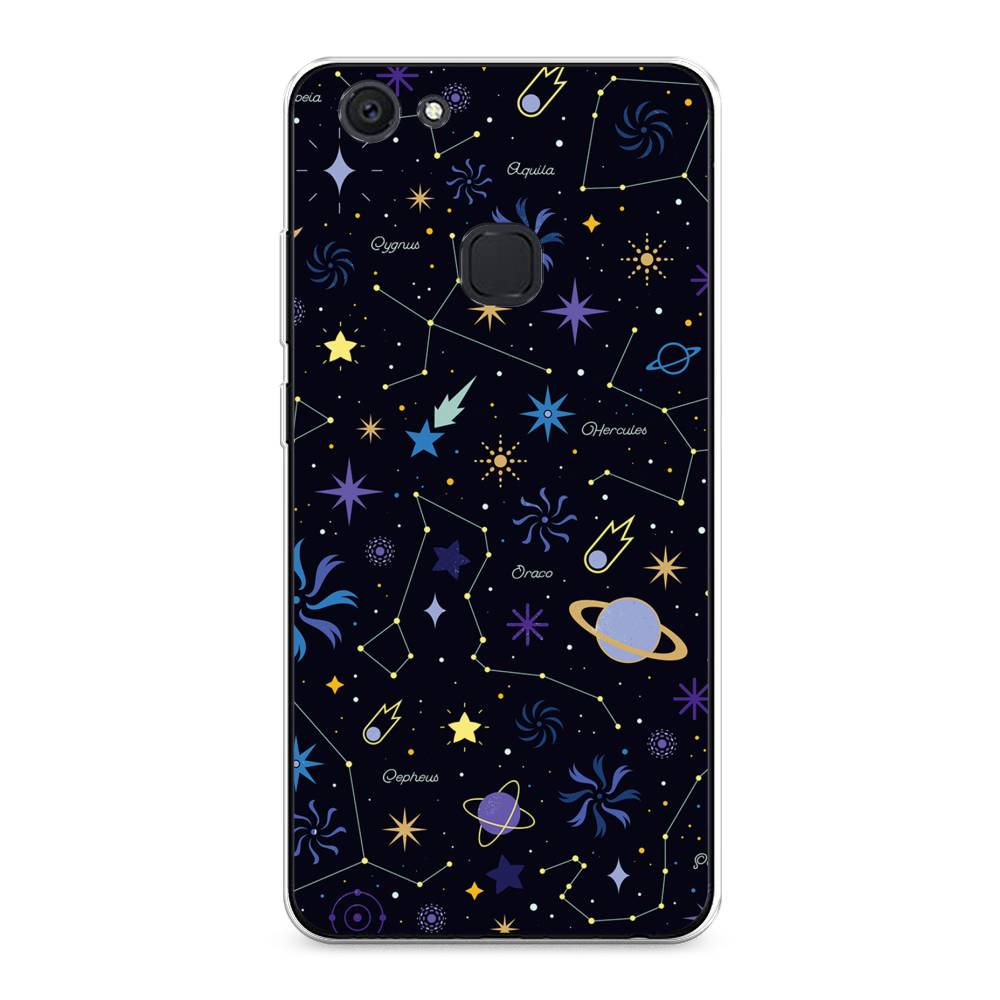 

Чехол для Vivo V7 Plus "Цветной космос", Желтый, 260750-2