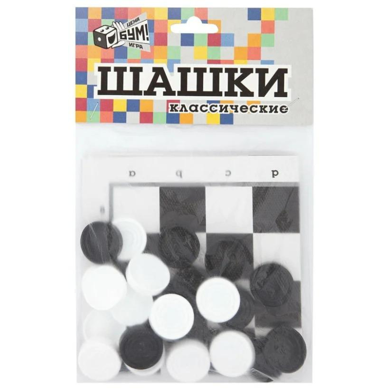 

Настольная игра шашки Русский стиль пласт.фигуры,поле картон 25х25см 87100, (2шт.)