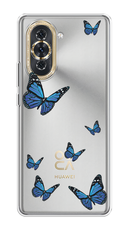 

Чехол на Huawei Nova 10 "Blue butterflies", Синий;черный, 6108950-1