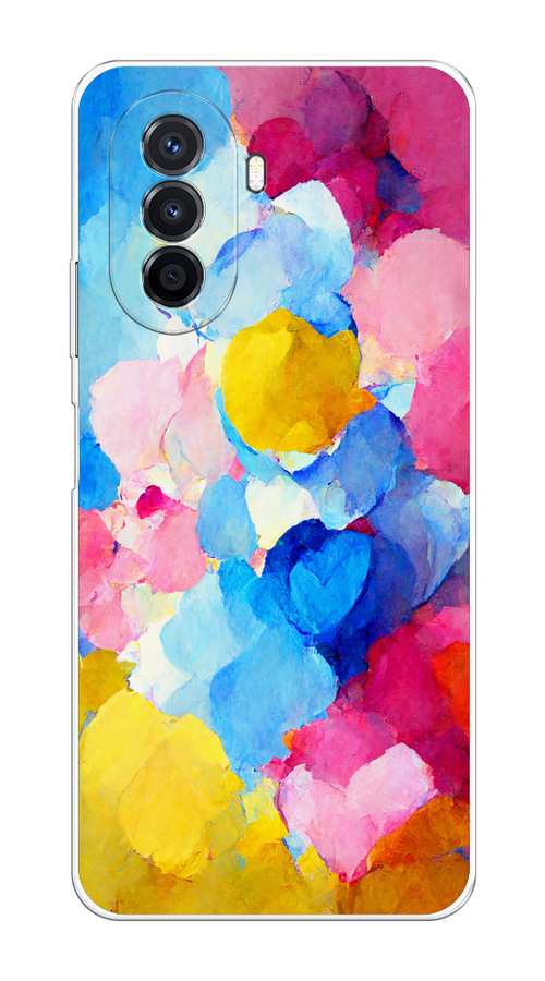 

Чехол на Huawei Nova Y70/Y71 "Яркие пятна", Синий;голубой;желтый;розовый, 6109150-1