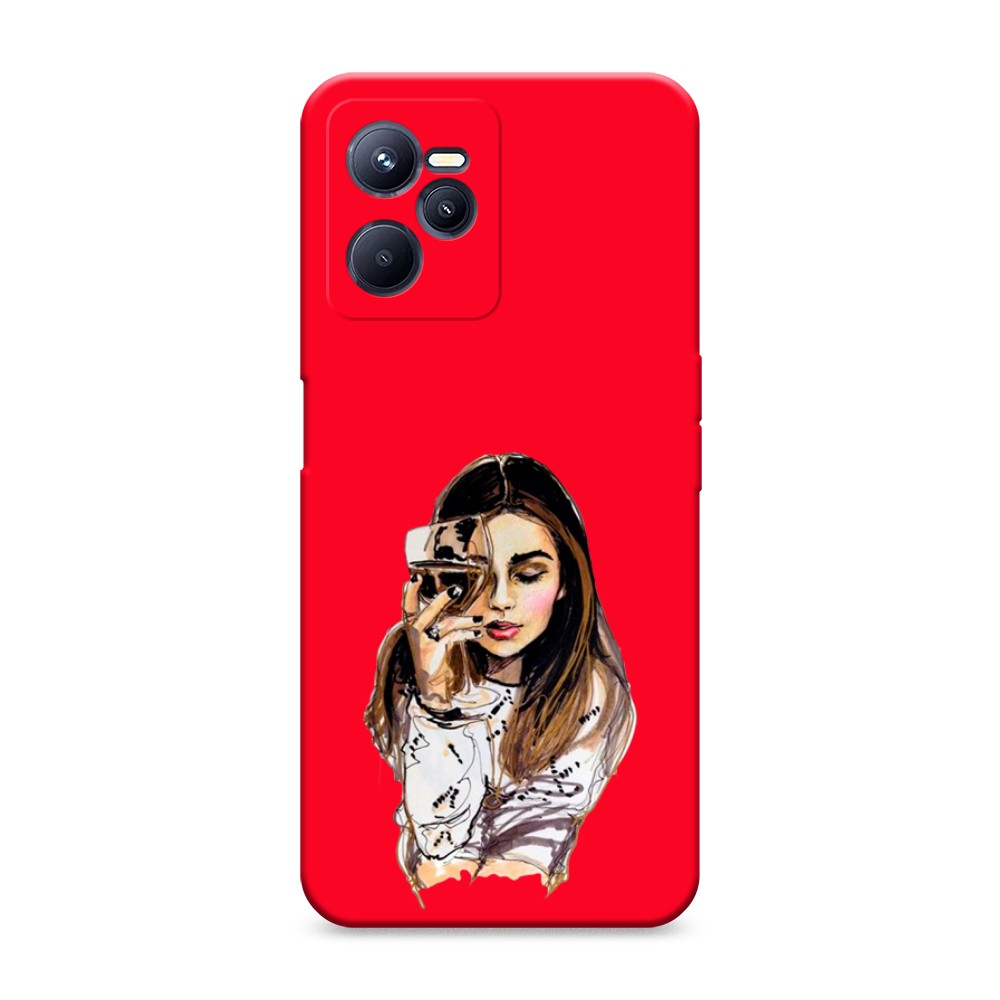 

Чехол Awog на Realme C35 "Девушка с бокалом"