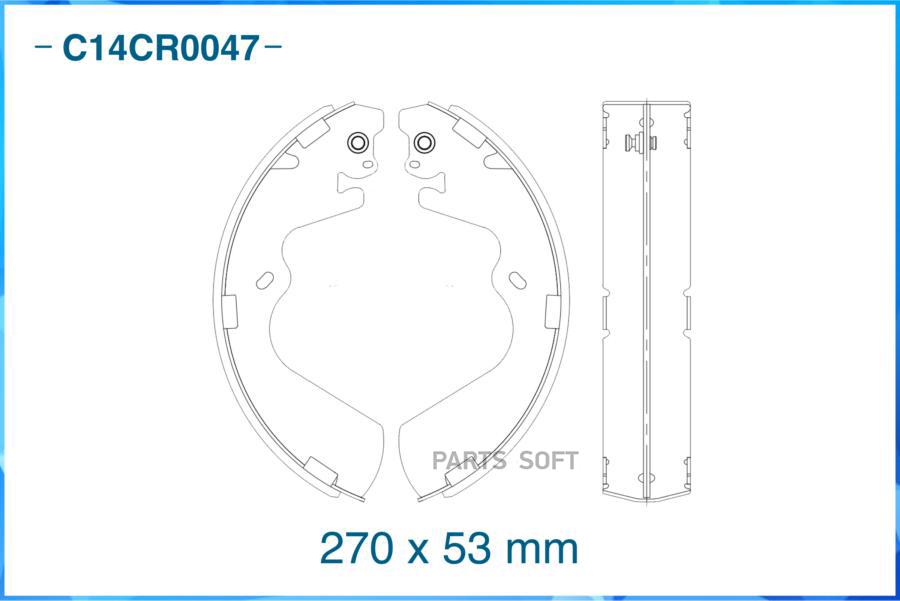 Тормозные колодки CWORKS задние барабанные c14cr0047 100047707240