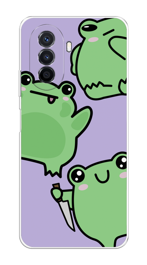 

Чехол на Huawei Nova Y70/Y71 "Опасные лягушата", Фиолетовый;зеленый;черный, 6109150-1