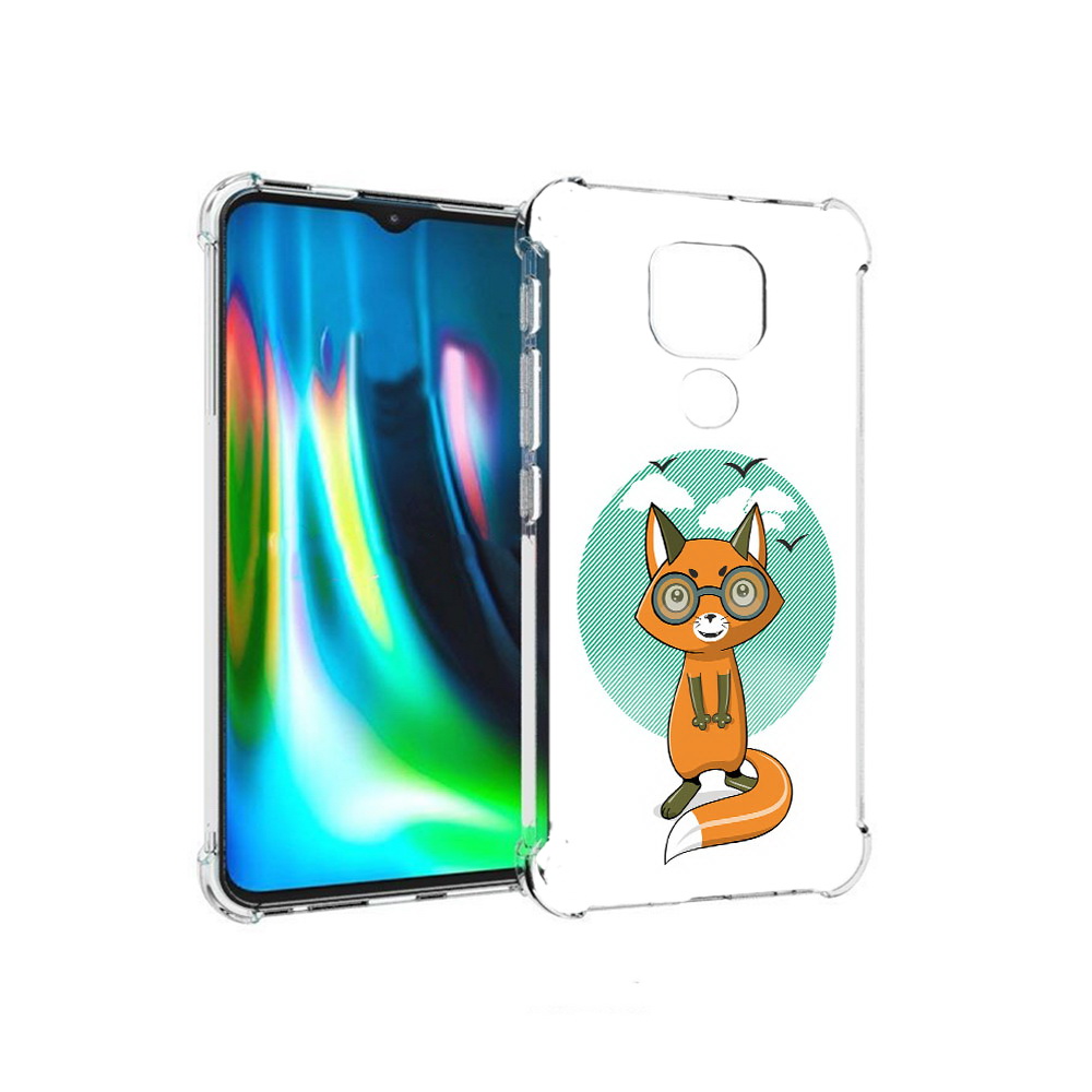 

Чехол MyPads Tocco для Motorola Moto E7 Plus задумчивая лиса (PT155921.339.348), Прозрачный, Tocco