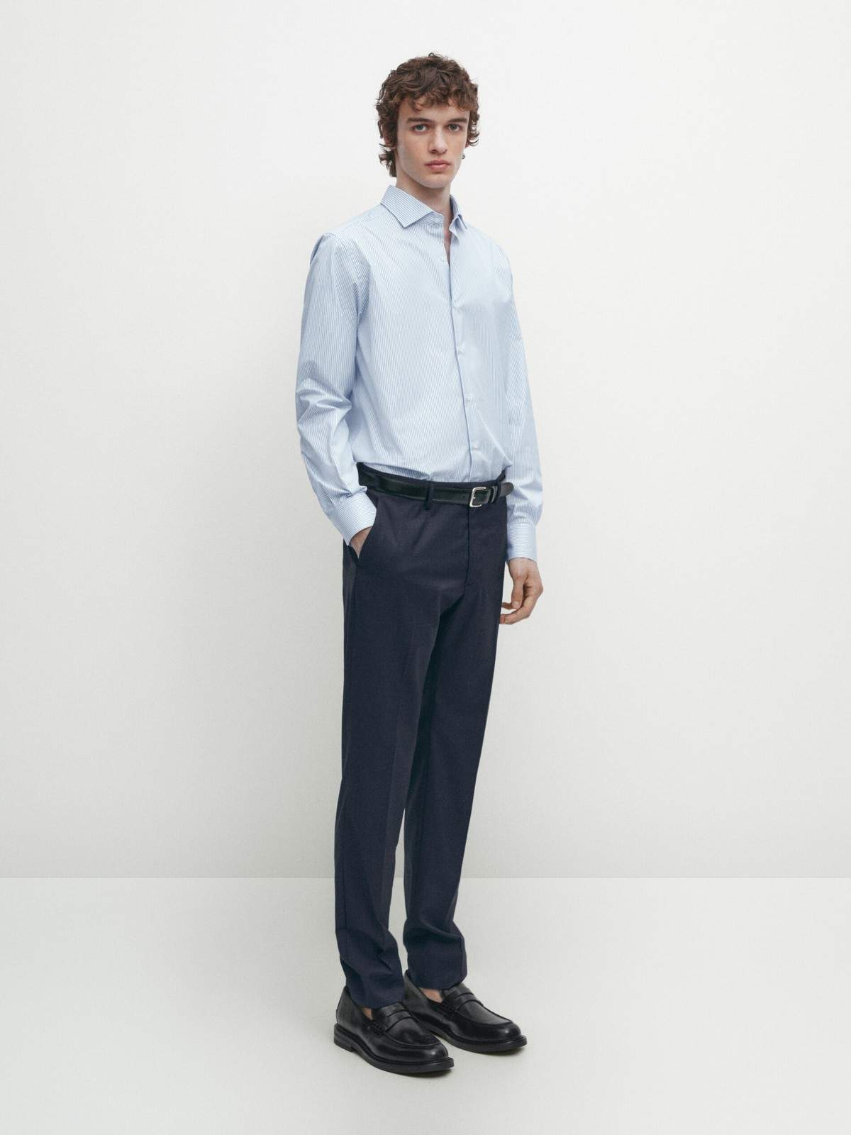 

Рубашка мужская Massimo Dutti 0172/172-I2024 голубая 40, Голубой, 0172/172-I2024
