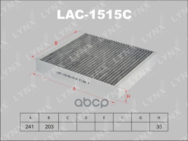 

Фильтр Салонный Угольный LYNXauto арт. LAC-1515C