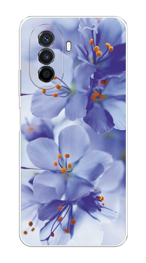 

Чехол на Huawei Nova Y70/Y71 "Фиолетовые цветки", Фиолетовый;синий, 6109150-1