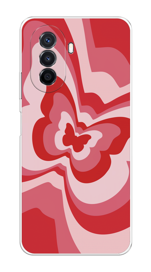 

Чехол на Huawei Nova Y70/Y71 "Бабочка в стиле хиппи", Красный;розовый, 6109150-1