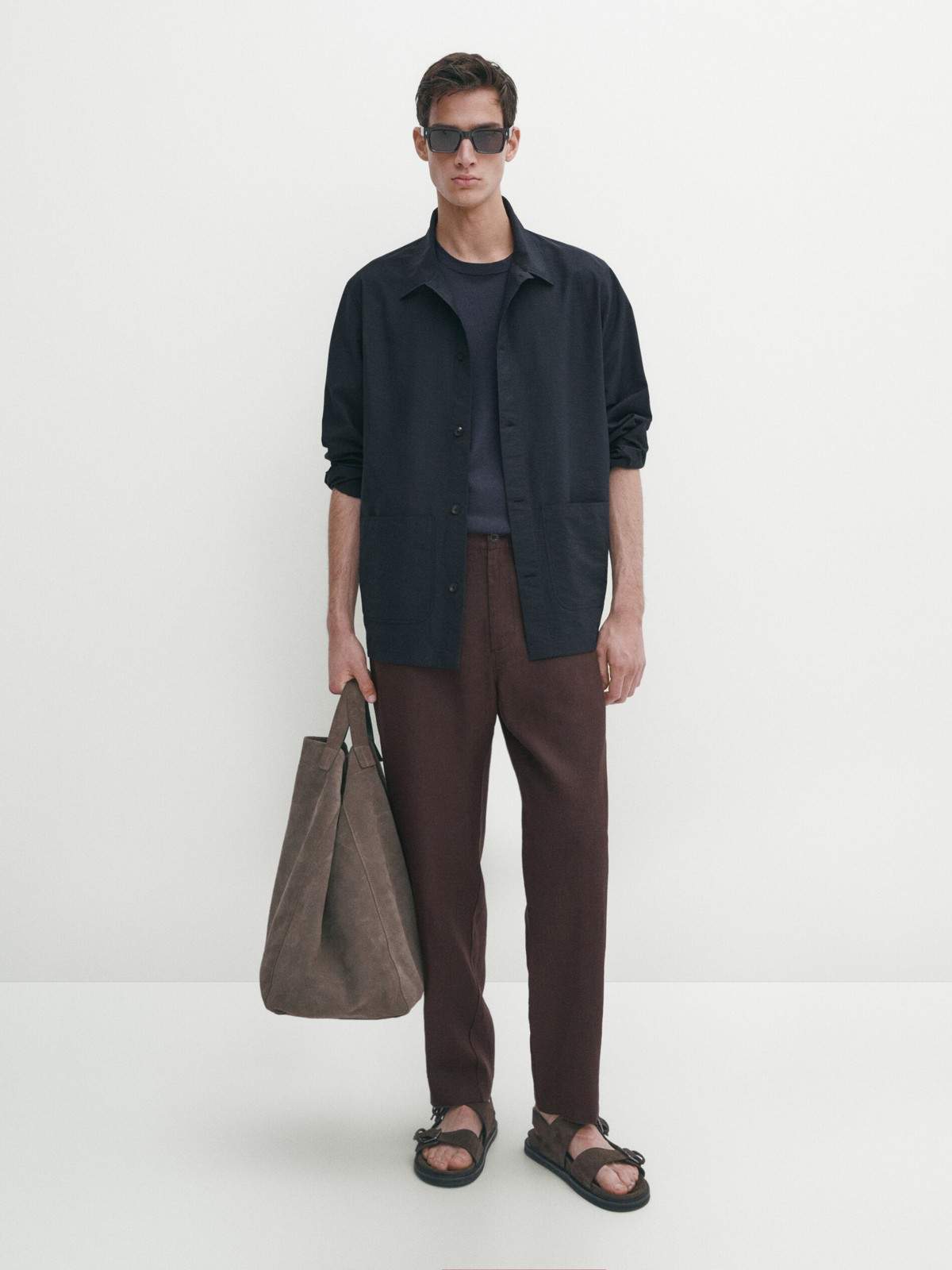 

Рубашка мужская Massimo Dutti 0173/117-I2024 синяя XL, Синий, 0173/117-I2024