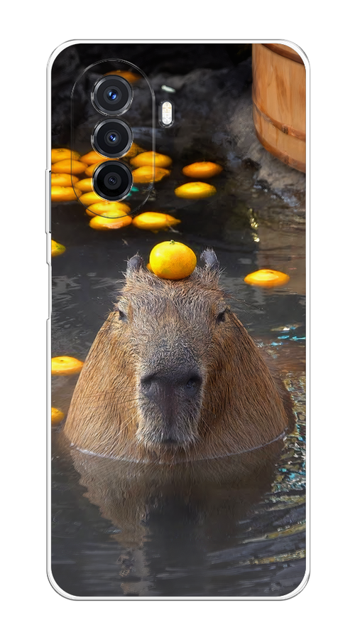 

Чехол на Huawei Nova Y70/Y71 "Капибара отдыхает", Коричневый;оранжевый;серый, 6109150-1