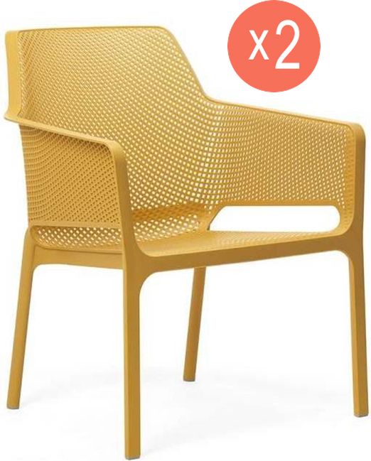 Комплект из 2-х кресел садовых Nardi Net Relax 003/4032756000/set2 горчичный 86,5х67х71 см