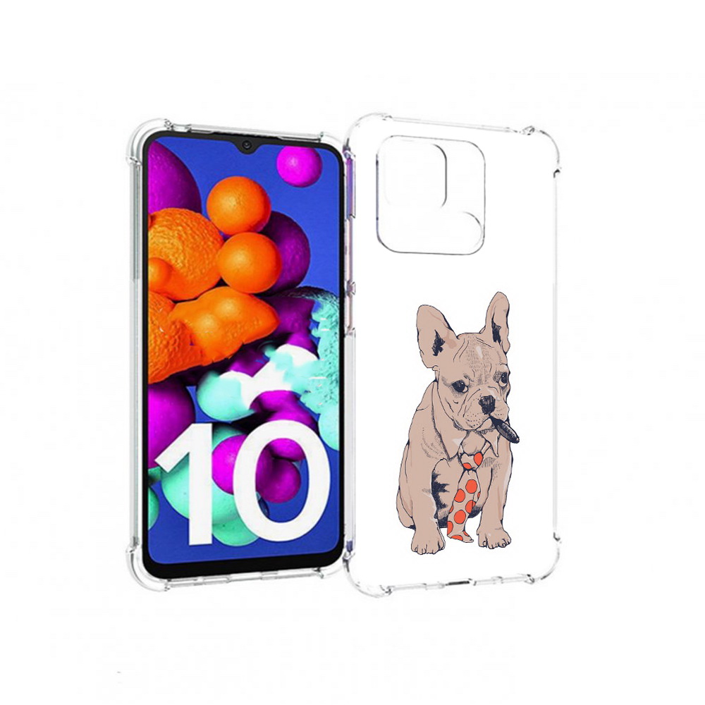 

Чехол MyPads Tocco для Xiaomi Redmi 10C бульдог с сигарой, Прозрачный, Tocco