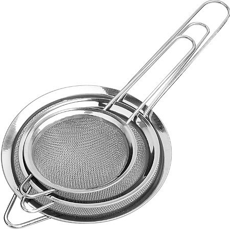 

Набор сит с ручкой 3шт. 8*10*12 см 1337, Серебристый, 1337