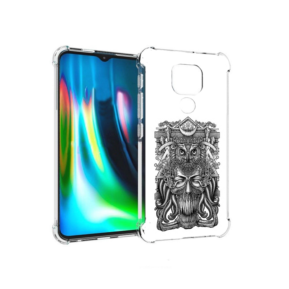 

Чехол MyPads Tocco для Motorola Moto E7 Plus зубастая сова (PT155921.339.369), Прозрачный, Tocco