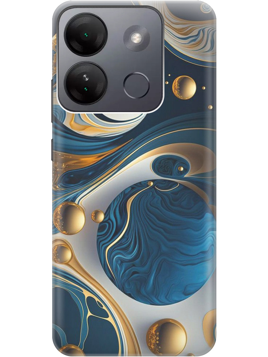 

Силиконовый чехол на Infinix Smart 7 HD с рисунком "Сине-золотые фигуры" прозрачный, Желтый;синий, 20000208