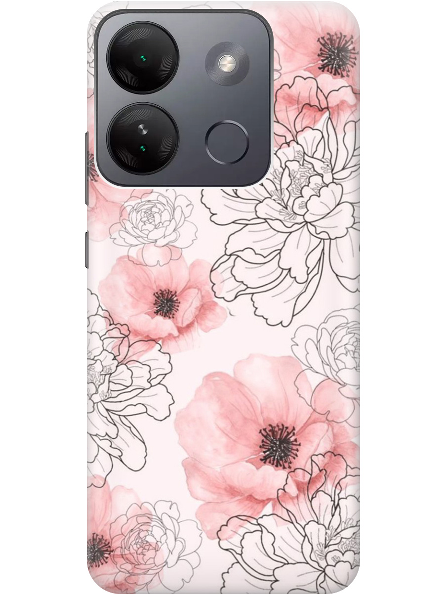 

Силиконовый чехол на Infinix Smart 7 HD с рисунком "Нежно розовые цветы" прозрачный, Розовый, 20000208