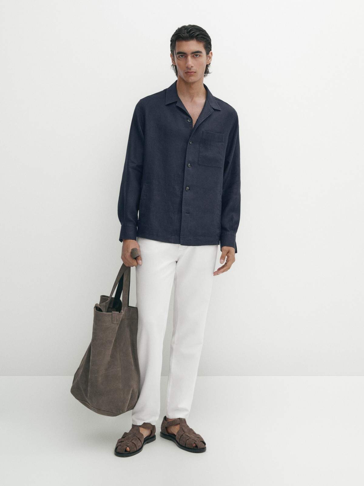 

Рубашка мужская Massimo Dutti 0174/351-I2024 синяя L, Синий, 0174/351-I2024