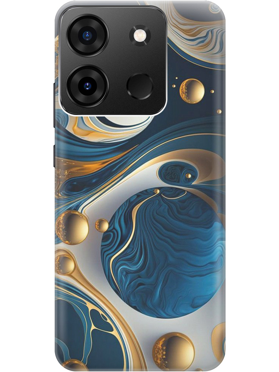

Силиконовый чехол на Infinix Smart 7 Plus с рисунком "Сине-золотые фигуры" прозрачный, Желтый;синий, 20000073