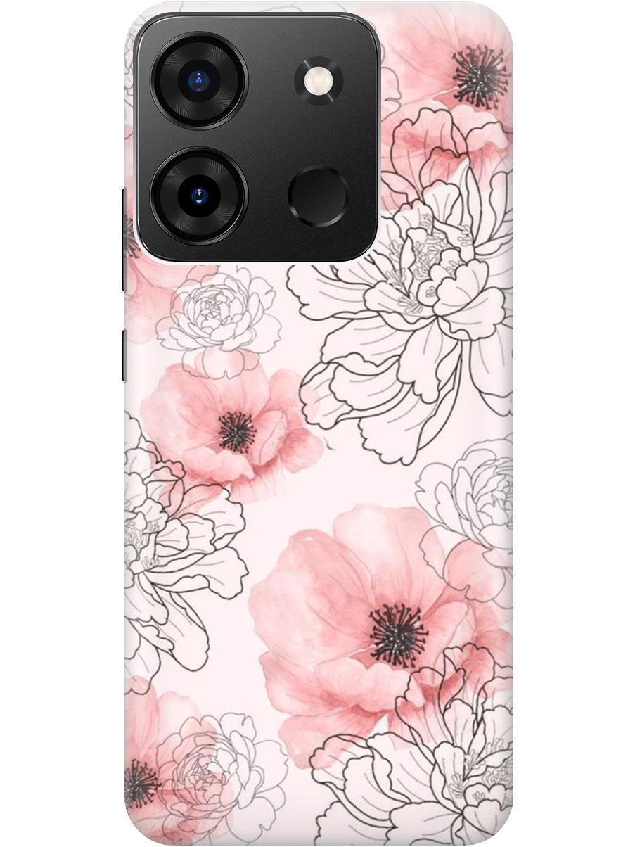 

Силиконовый чехол на Infinix Smart 7 Plus с рисунком "Нежно розовые цветы" прозрачный, Розовый, 20000073