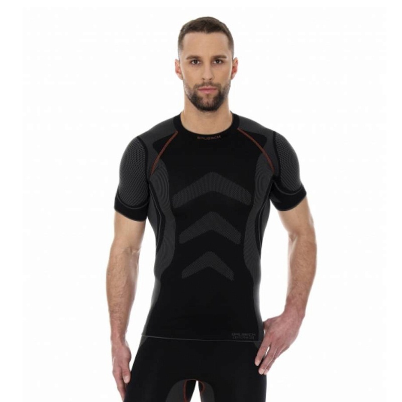 фото Термобелье мужское brubeck футболка с коротким рукавом protect черный/графит xl