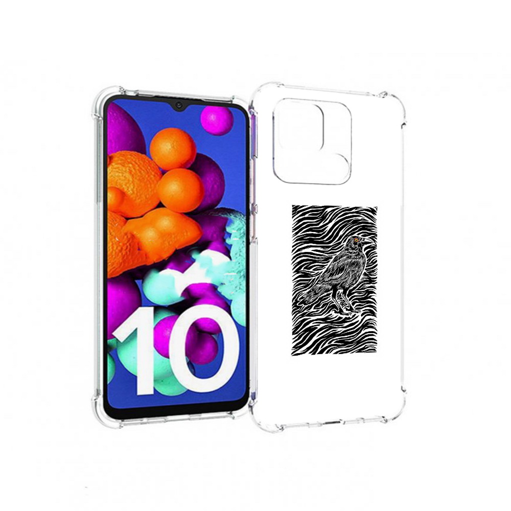 

Чехол MyPads Tocco для Xiaomi Redmi 10C ворон в абстракции, Прозрачный, Tocco