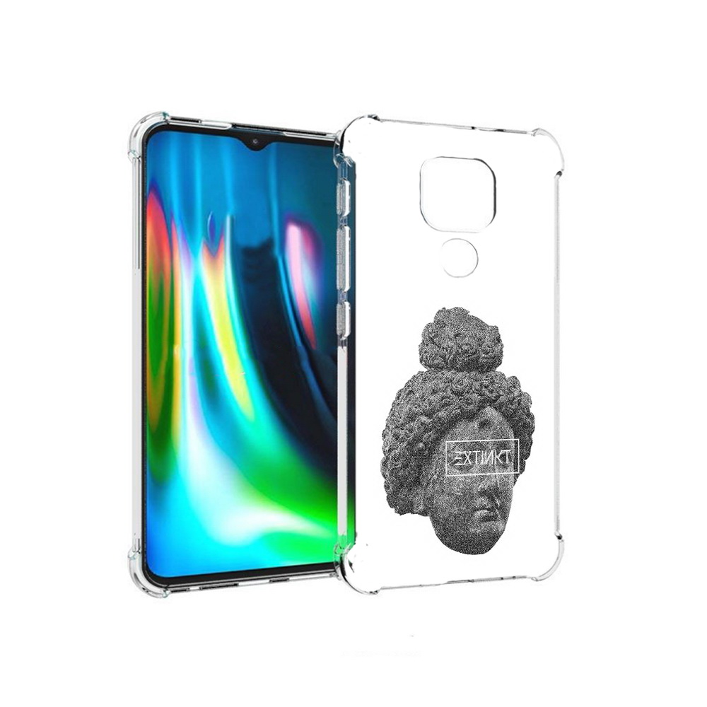 

Чехол MyPads Tocco для Motorola Moto E7 Plus каменное лицо девушки (PT155921.339.383), Прозрачный, Tocco