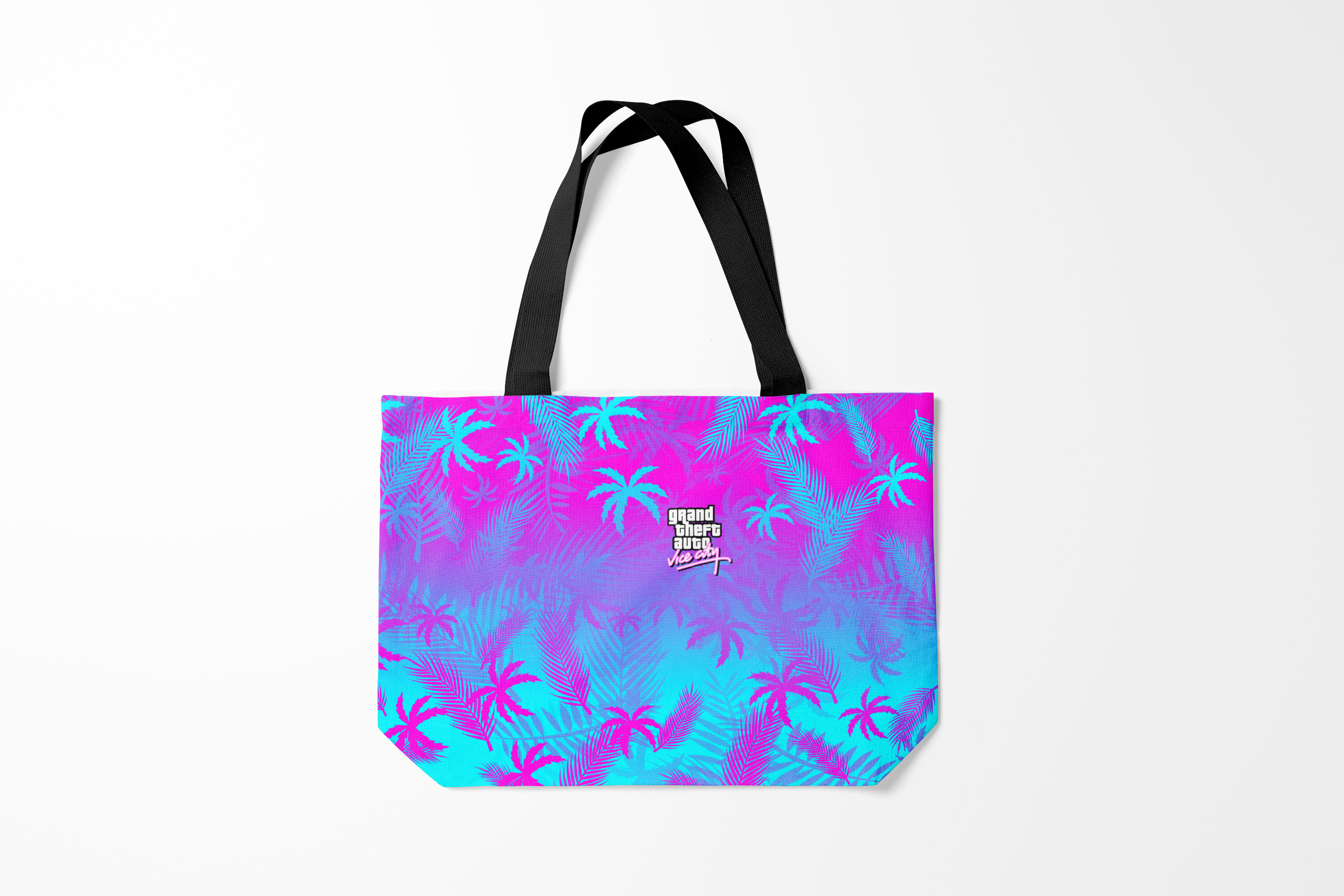 

Сумка шoппер унисекс Burnettie GTA VICE CITY, бирюзовый; розовый, GTA VICE CITY