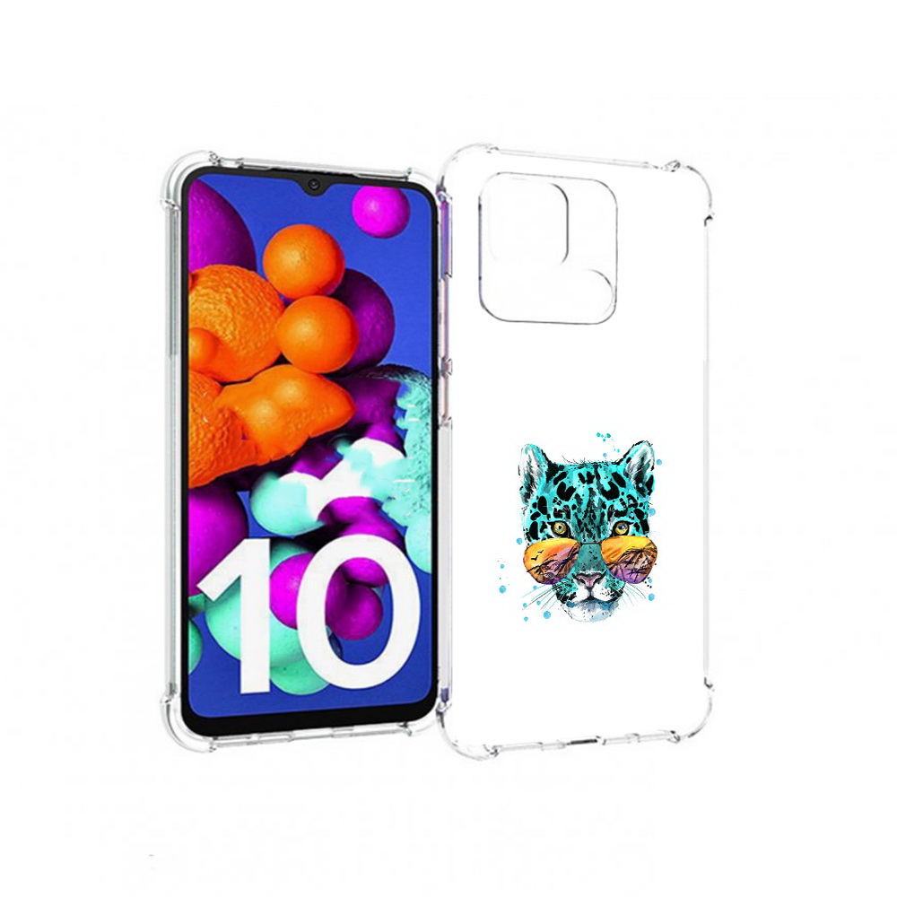

Чехол MyPads Tocco для Xiaomi Redmi 10C голубой лео, Прозрачный, Tocco