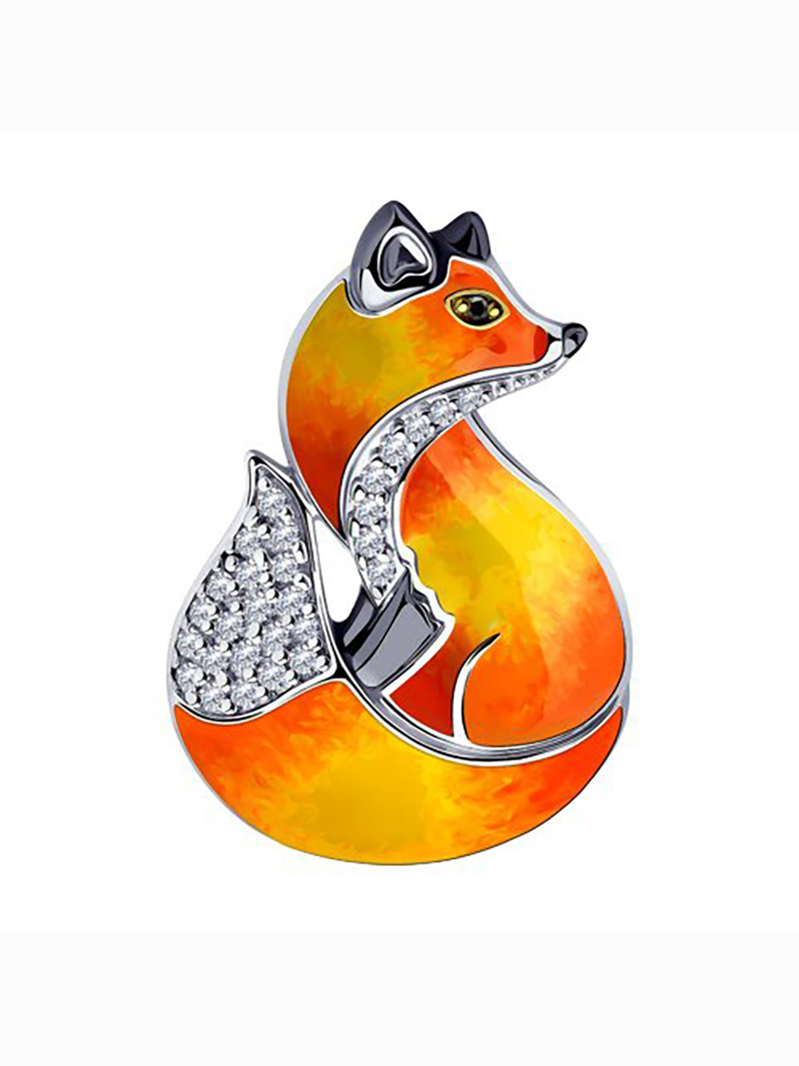 

Брошь из серебра с эмалью, фианитом 585Gold 709000219, 709000219