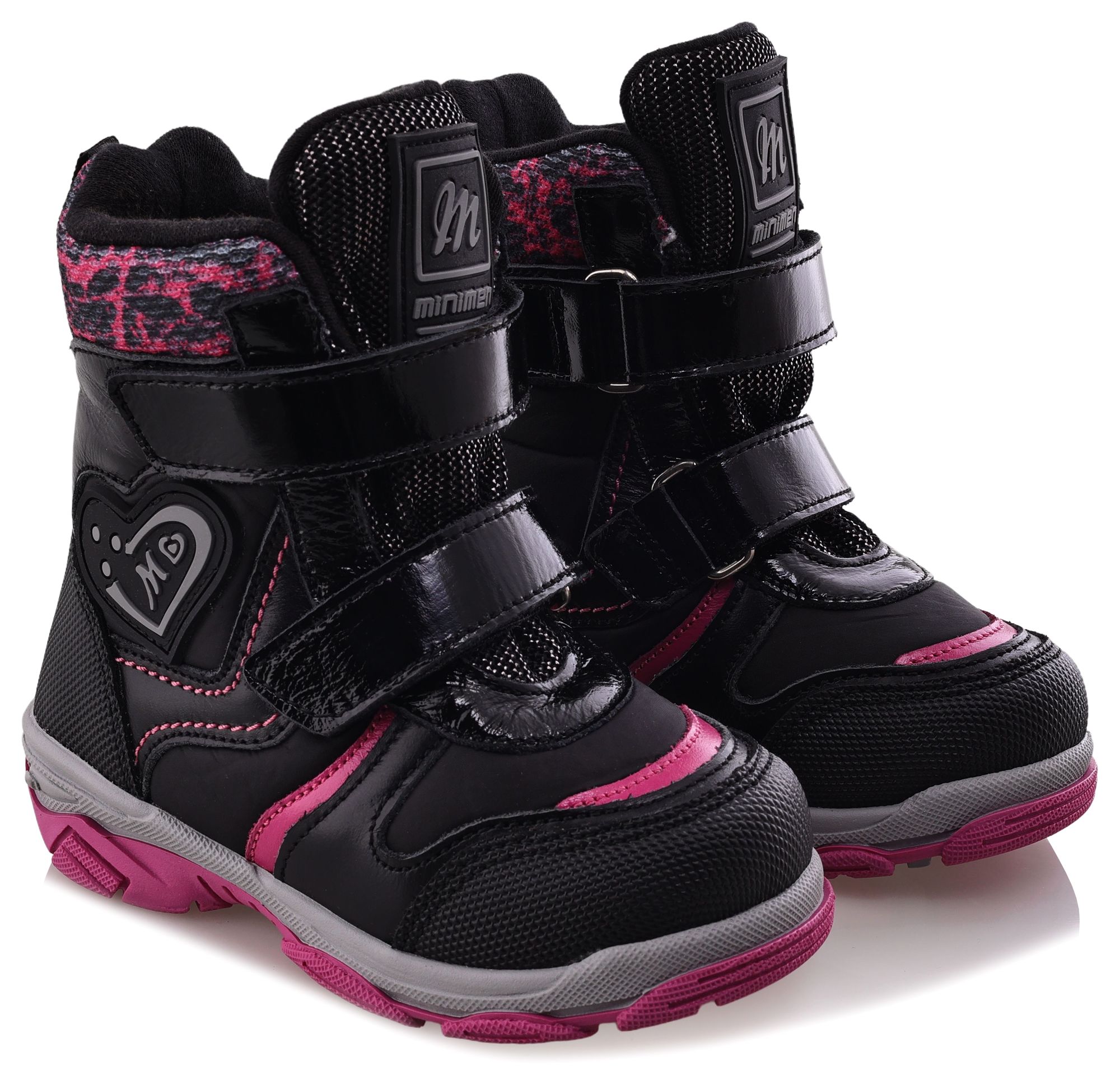 Ботинки Minimen для девочек, чёрные, размер 26, 2656-53-23B-01 ботинки minimen для девочек розовые размер 28 2656 53 23b 02