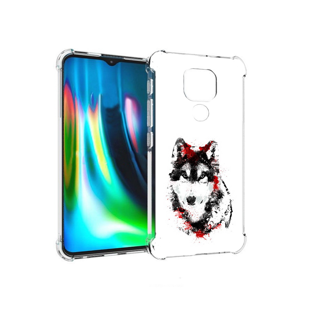 

Чехол MyPads Tocco для Motorola Moto E7 Plus кровавый волк (PT155921.339.416), Прозрачный, Tocco