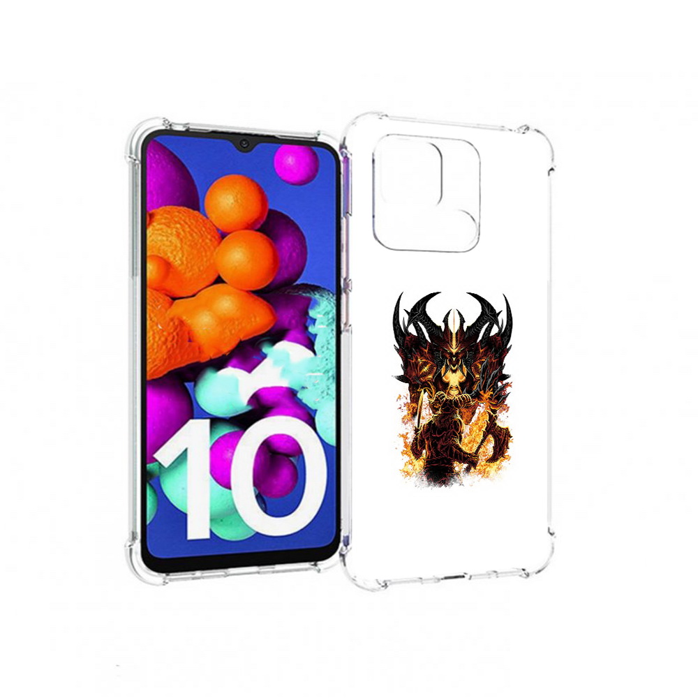 

Чехол MyPads Tocco для Xiaomi Redmi 10C демон shadow fiend, Прозрачный, Tocco