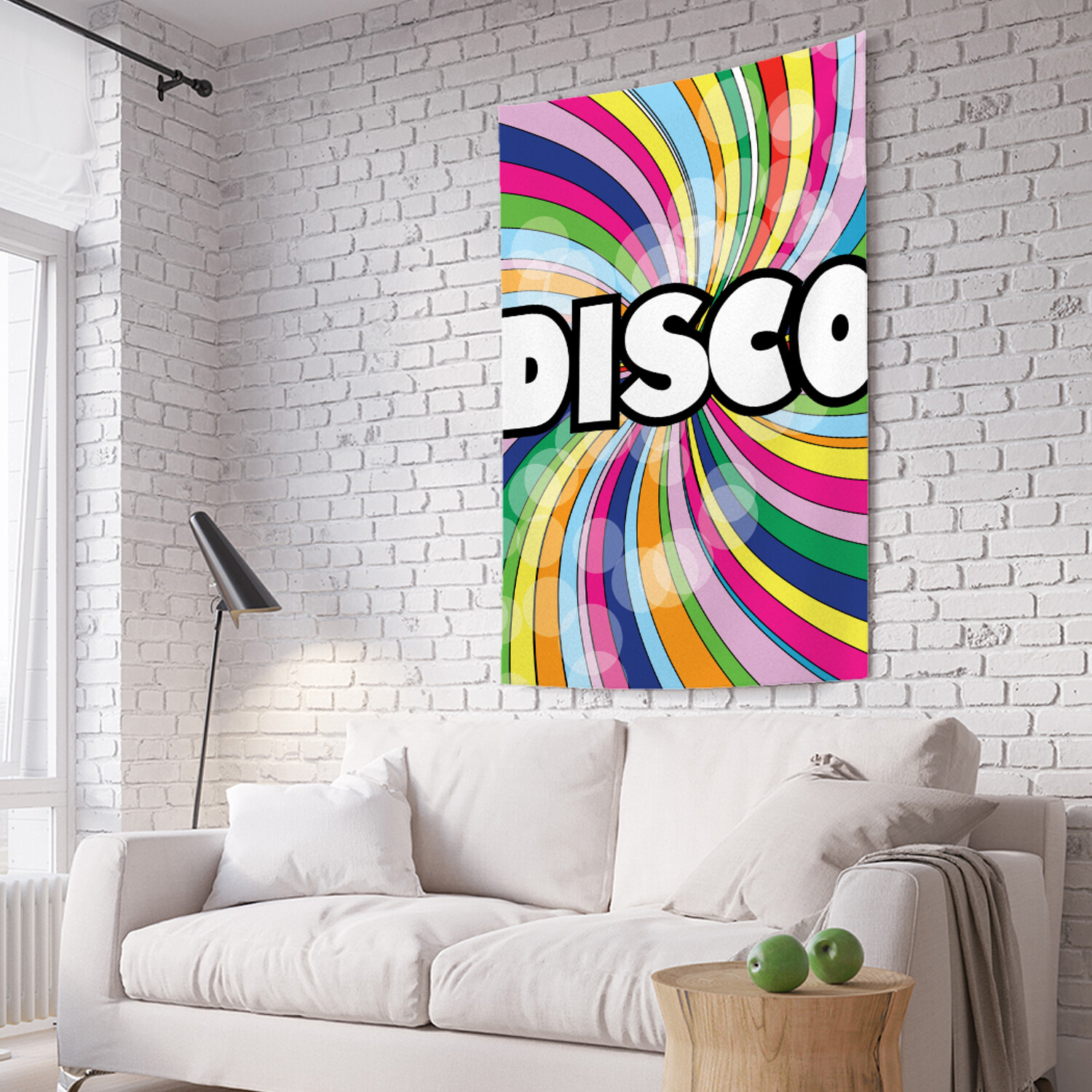 фото Вертикальное фотопанно на стену joyarty "цветное диско", 150x200 см