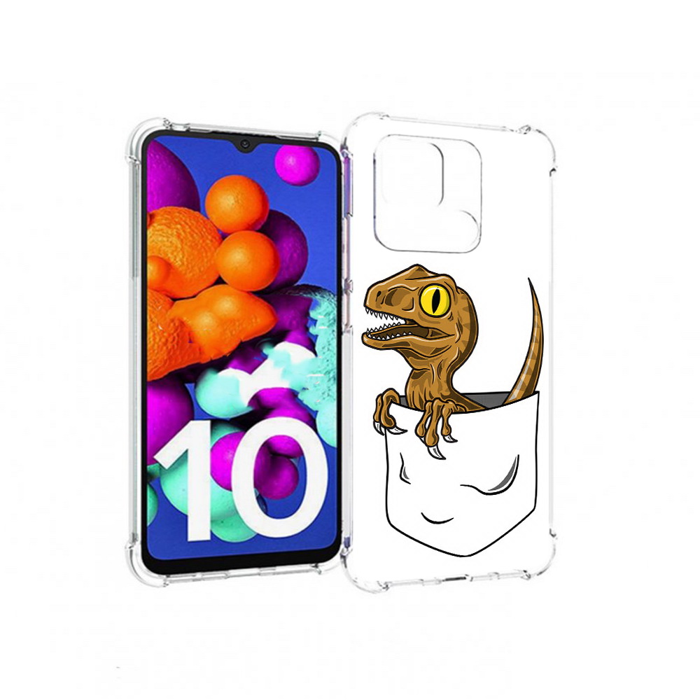 

Чехол MyPads Tocco для Xiaomi Redmi 10C динозавр в кармане, Прозрачный, Tocco