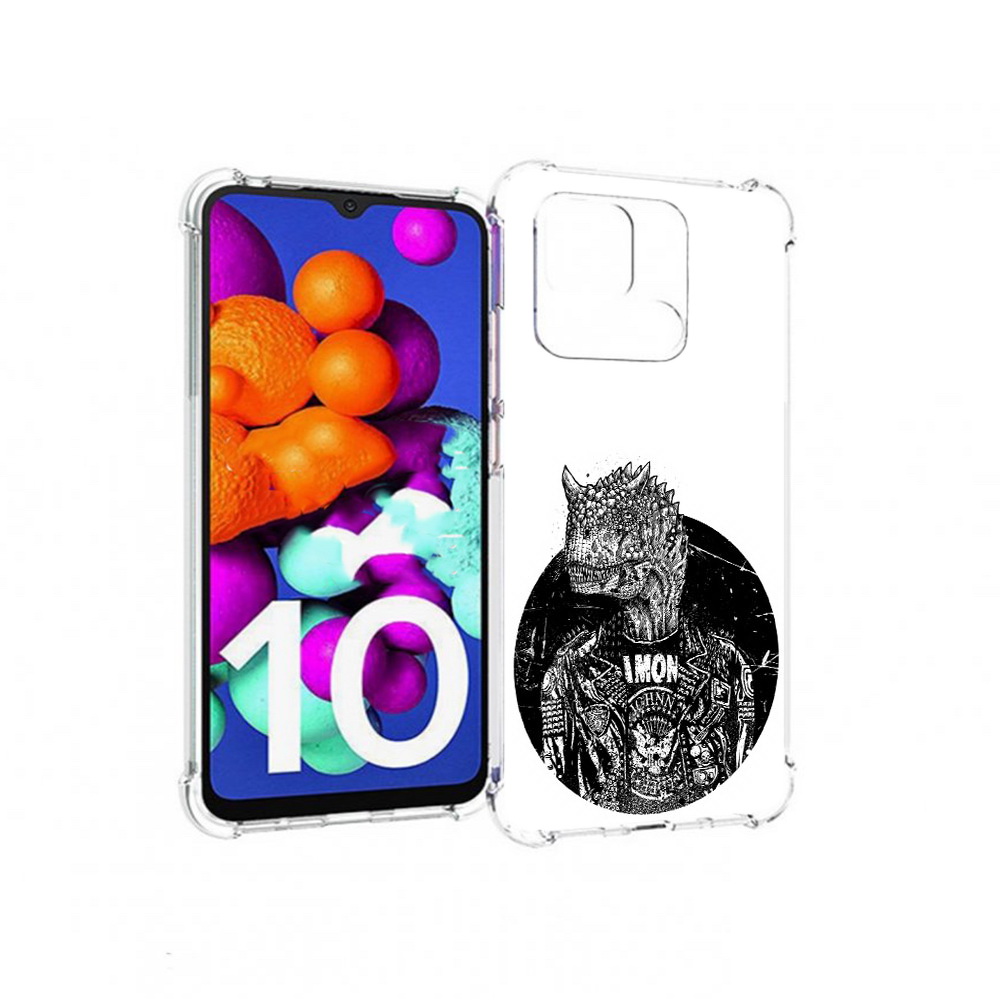 

Чехол MyPads Tocco для Xiaomi Redmi 10C динозавр в куртке, Прозрачный, Tocco