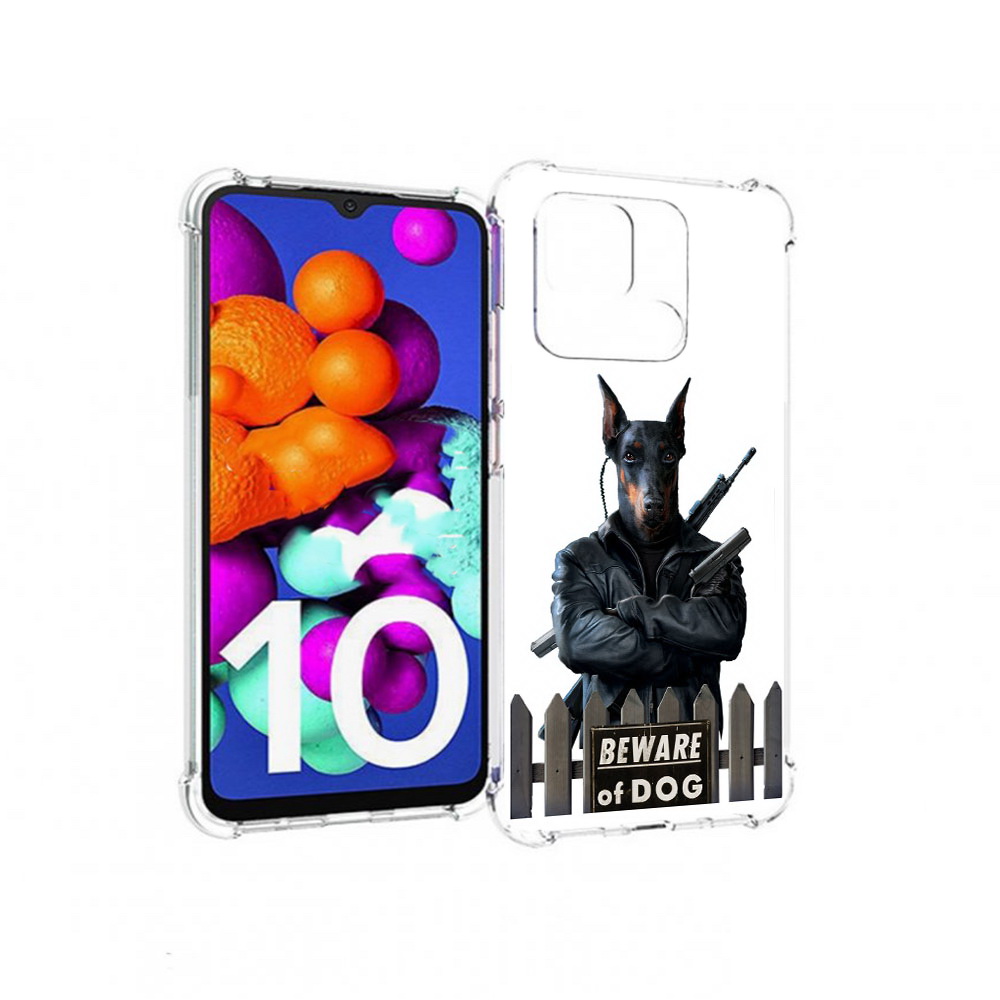 

Чехол MyPads Tocco для Xiaomi Redmi 10C доберман, Прозрачный, Tocco