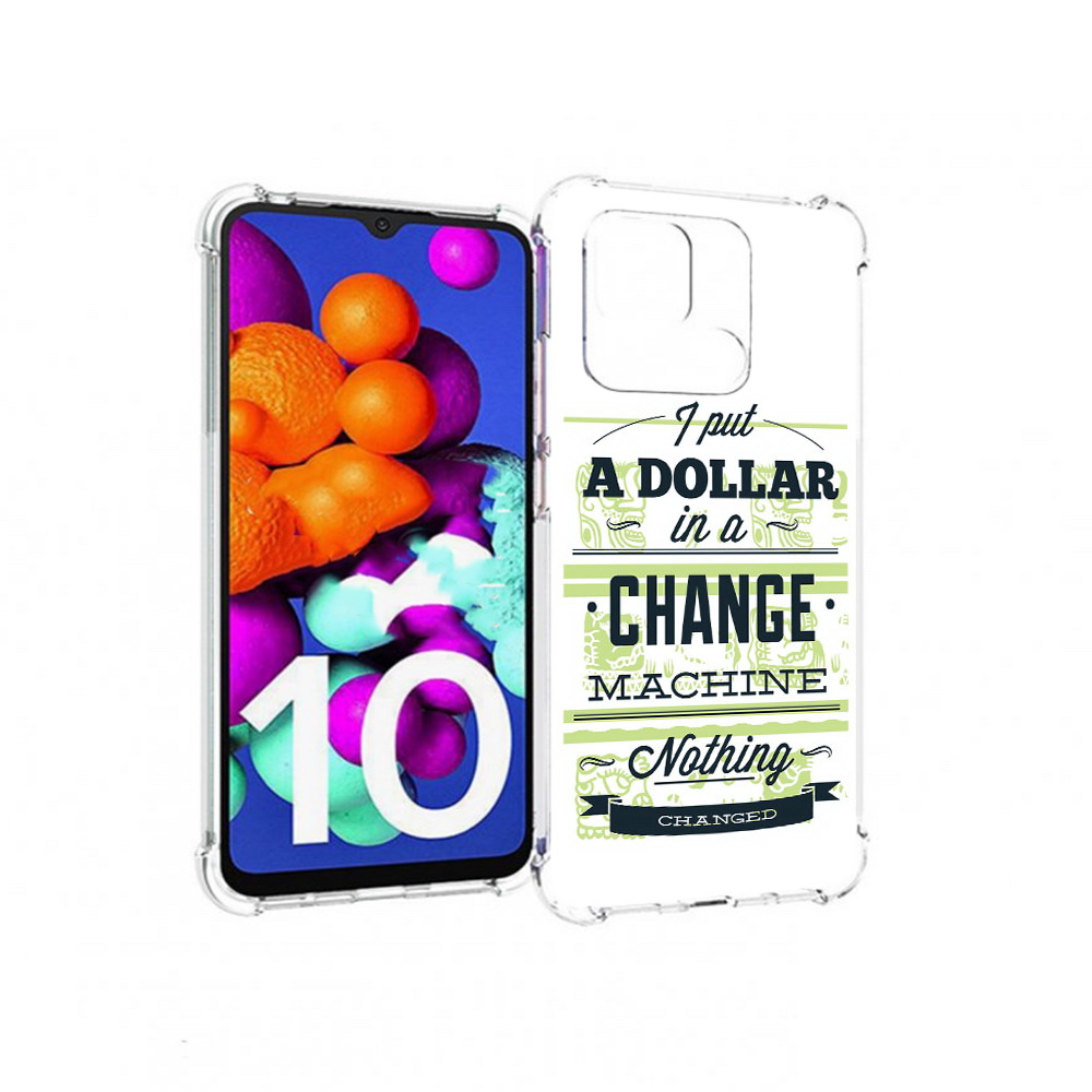 

Чехол MyPads Tocco для Xiaomi Redmi 10C доллар надпись, Прозрачный, Tocco