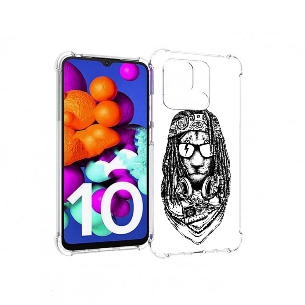 

Чехол MyPads Tocco для Xiaomi Redmi 10C дреды льва, Прозрачный, Tocco