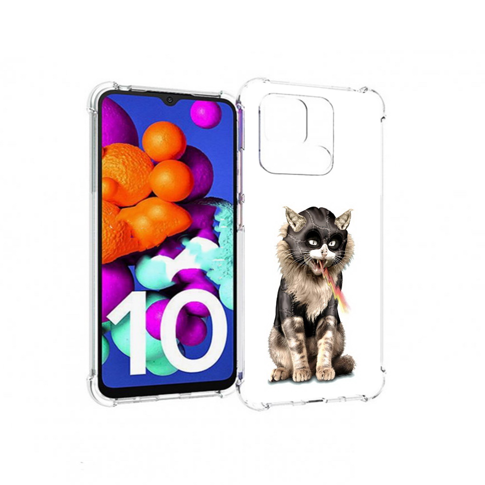 

Чехол MyPads Tocco для Xiaomi Redmi 10C дьяволский кот, Прозрачный, Tocco
