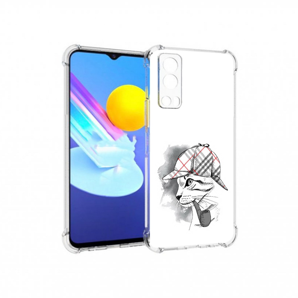 Чехол MyPads Tocco для Vivo Z3 кошка с трубкой (PT226973.411.405)