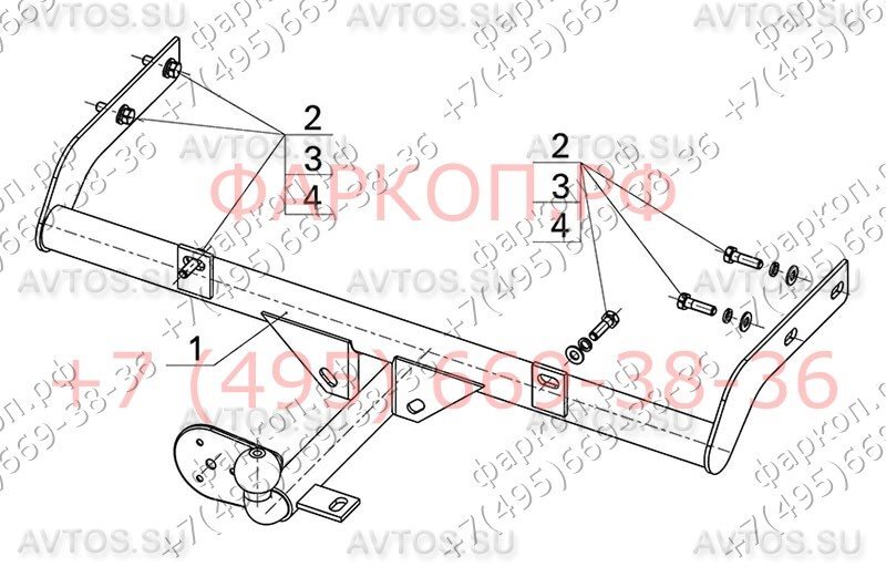 

Фаркоп для Datsun on-DO (2014-) (без электрики) (паспорт и сертификат) AvtoS.DO04