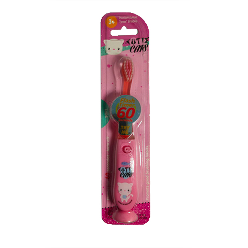 

Детская зубная щетка Calisco Cutie Cats присоска, таймер-подсветка, Мягкая щетина, 3+, Розовый