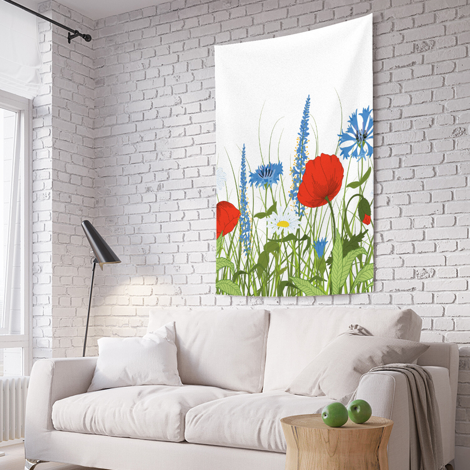 

Вертикальное фотопанно на стену JoyArty Маки и фиалки 150x200 см, Маки и фиалки