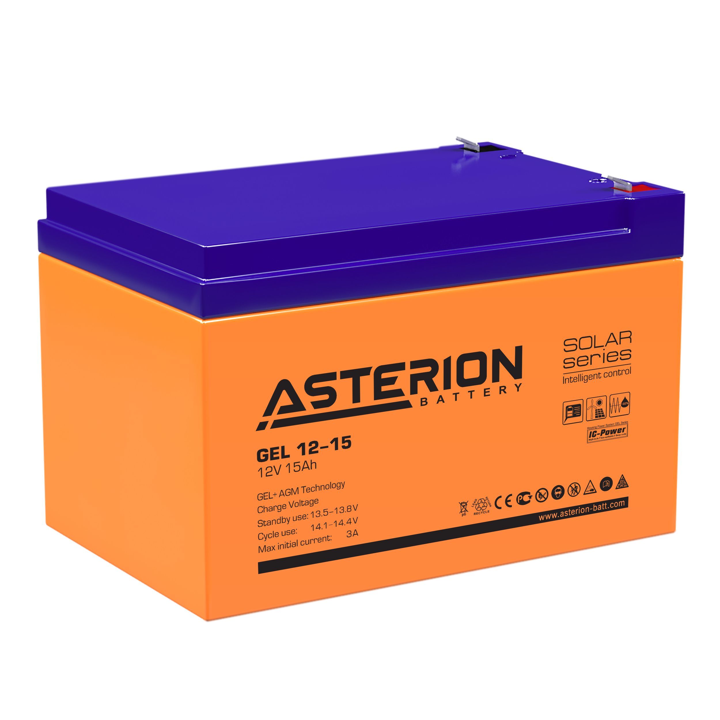 Аккумулятор для ИБП DELTA BATTERY Asterion 15 А/ч 12 В (ASTERION GEL 12-15)
